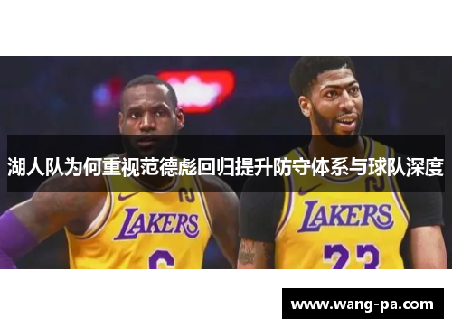 湖人队为何重视范德彪回归提升防守体系与球队深度