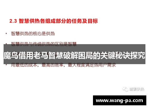 魔鸟借用老马智慧破解困局的关键秘诀探究